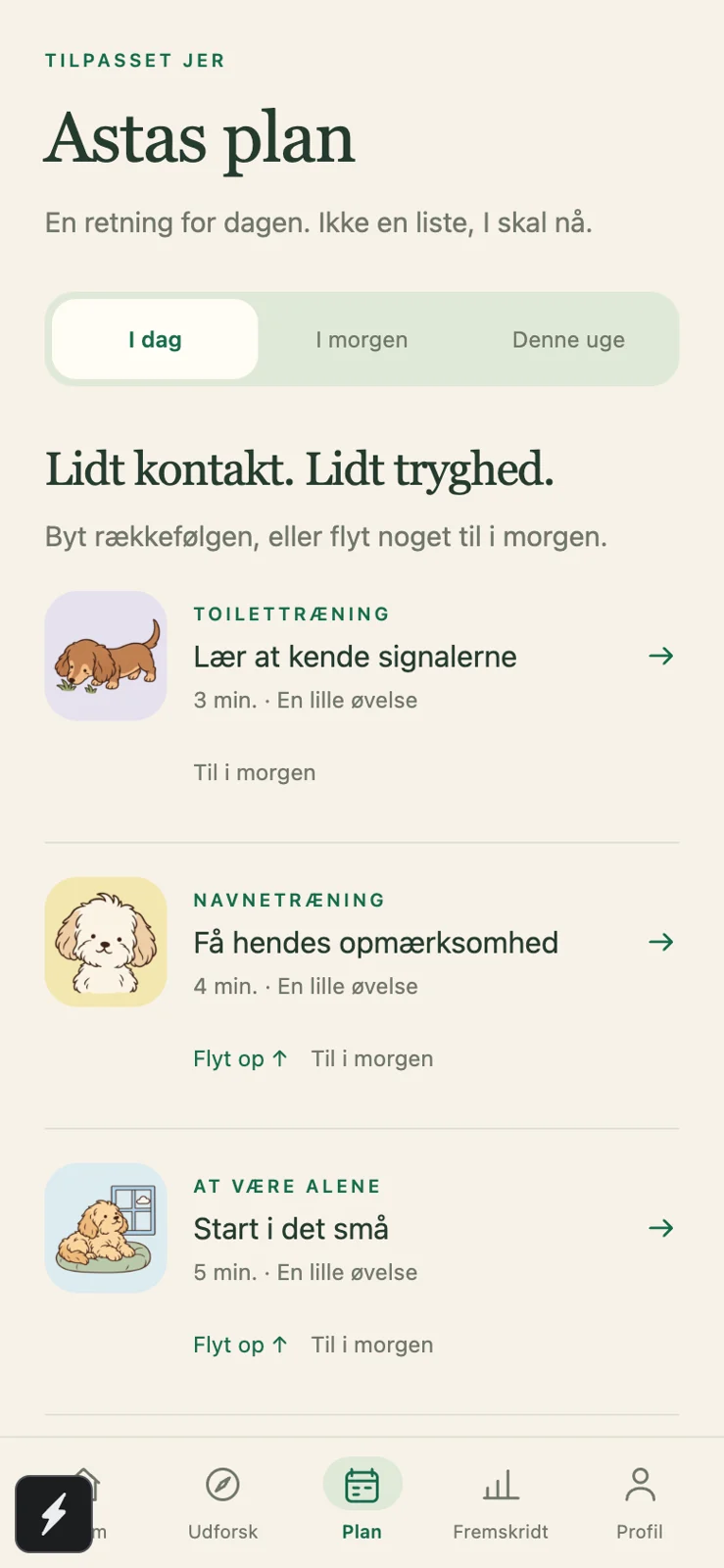 Astas personlige træningsplan